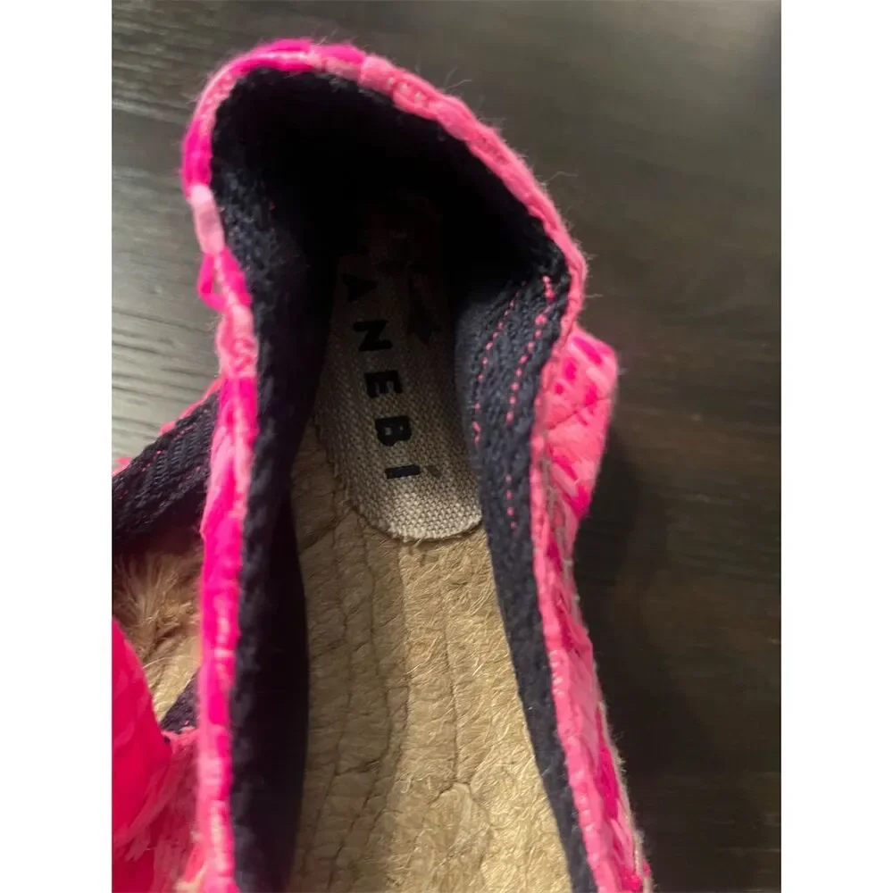 Manebi Made In‎ Spain Women's Pink Espadrille Flats Slip-On Casual Shoes New